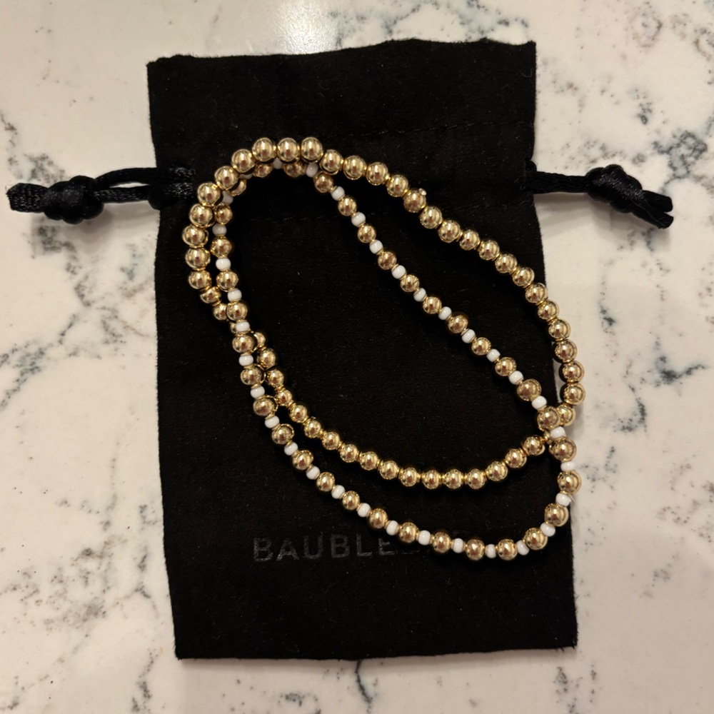 Bauble Bar Bead Gold Bracelets
